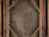 a picture of a wooden frame with a mirror in it