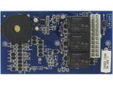 a close up of a circuit board with a button on it