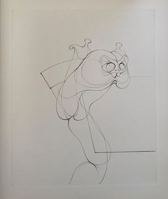 dessin représentant un homme portant un chapeau et des lunettes, sur une feuille blanche