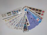 many different types of stamps on a white surface