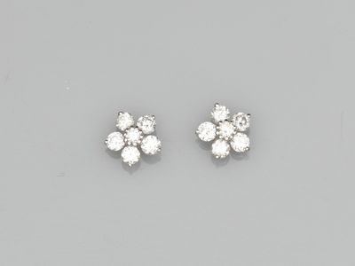 a pair of diamond earrings