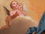 an image of a painting of two cherensils on a cloud