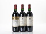 trois bouteilles de vin sont alignées sur une surface blanche