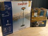 boxes of heaters sitting on a table next to each other on a table
