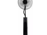 an image of a black fan on a stand on a white background