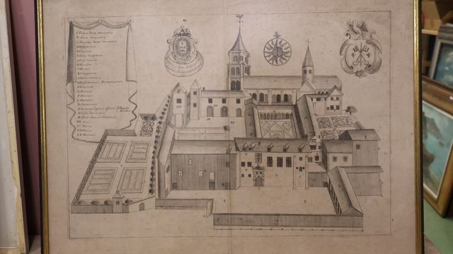 Gravure ancienne « abbaye de Solignac »