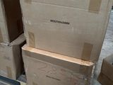 many boxes stacked on top of each other on a pallet