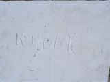 concrete block with writing on it that says pannobe written on it