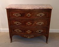 COMMODE en bois de placage et marqueterie ouvrant par trois … (photo 5)