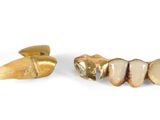 paire de boucles d'oreilles plaquées or sur fond blanc, avec un fond blanc