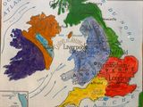 un dessin représentant une carte des îles britanniques