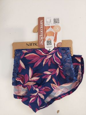 the panties are blue and pink with pink flowers on them