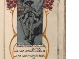 an old book with a picture of a man on a horse