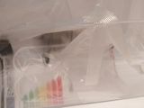 a cat that is hiding in a plastic box