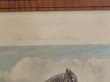 a picture of a painting of a horse in a field
