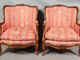 pair of 19th century french louis xv style fauteure armchairs