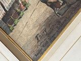 a picture of a painting of a man riding a horse