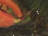 a painting of a hot dog with a bite taken out of it
