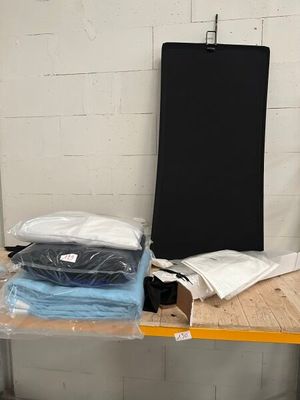 a table that has a bunch of items on top of it
