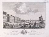 drawing of a view of the port of bordeaux from the water