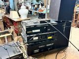 a lot of electronics that are sitting on the floor