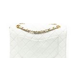 chanel white quilted lambskin flap bag