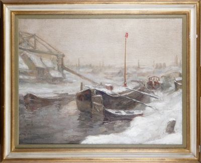 une image d'une peinture de bateaux sur l'eau
