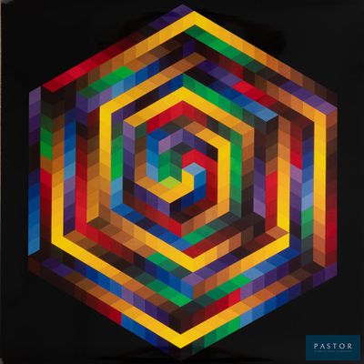 la couverture d'un livre ornée d'un motif hexagonal coloré