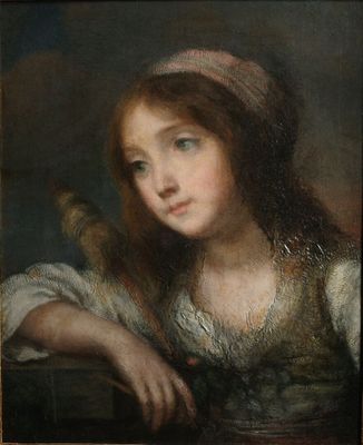 Portrait d'une jeune fille tenant une batte de baseball, par [auteur]