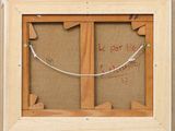 a picture of a picture of a wooden frame with writing on it