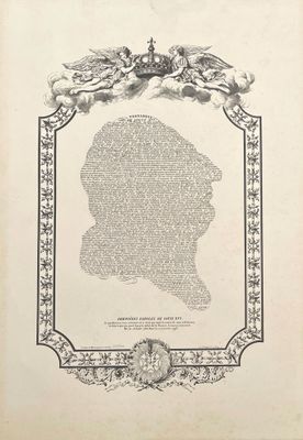 Gravure encadrée "Le testament de Louis XVI" - Lithographie …