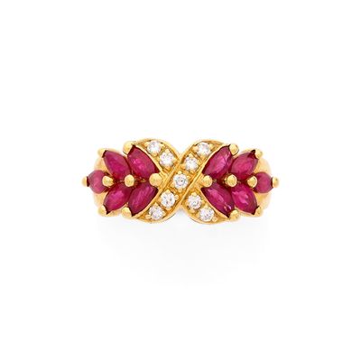une bague en rubis et diamants, par van cleef