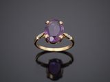 an amethorate and diamond ring