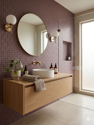 une salle de bain avec un lavabo et un miroir