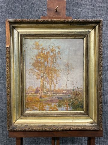 Marie Charles PECCATTE (1870-1962) « Paysage d'hiver vers 1900 »....