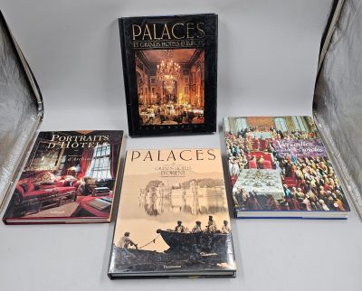 99 / H4 / Lot de livres sur les palaces, hôtels et Vers…