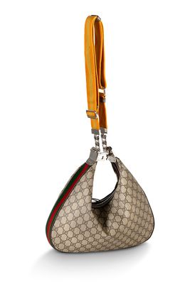 Sac Guccissi en toile GG beige avec bandoulière en tissu