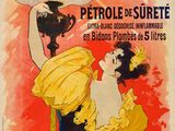 une vieille affiche française représentant une femme tenant un parapluie