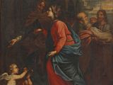 une image d'un tableau représentant une femme tenant un enfant dans ses bras