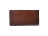 a brown leather wallet on a white background