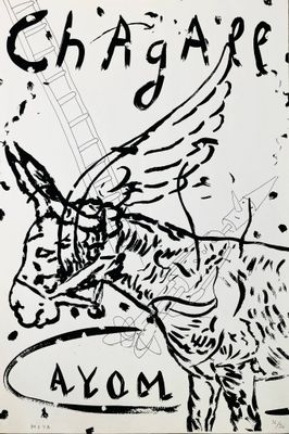 an image of a black and white drawing of a donkey
