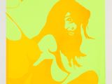 an image of a yellow and green painting of a man and woman