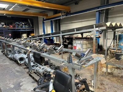 many machines that are lined up in a factory