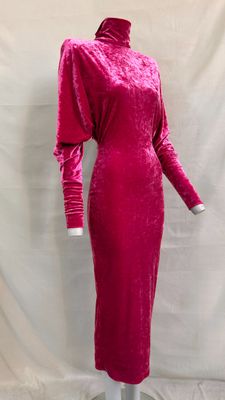 a pink velvet dress on a mannequin mannequin mannequin mannequin mannequin mannequin mannequin mannequin manne