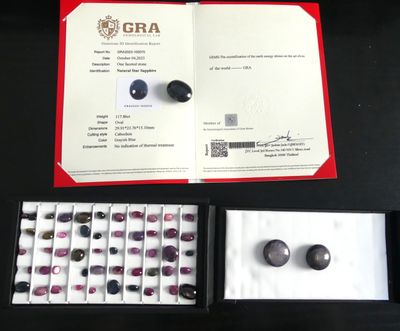 a box of gems and a certificate on a table