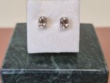 a close up of a pair of earrings sitting on top of a box