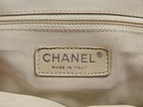 chanel beige canvas and leather tote bag