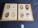 an old book with a lot of pictures of people on it