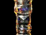 a glass vase that is sitting on a table
