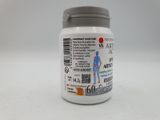 a bottle of pills on a table with a white background
